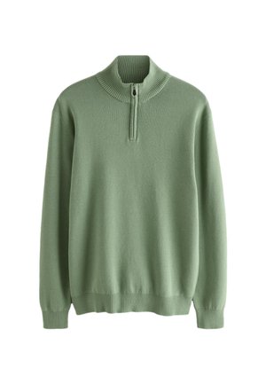 Next, PLAIN REGULAR FIT PREMIUM QUARTER ZIP  - Strickpullover - sage green