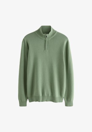 Next, PLAIN REGULAR FIT PREMIUM QUARTER ZIP - Pullover - sage green