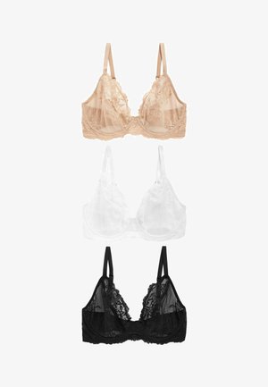 3 PACK - Beugel BH - black white nude