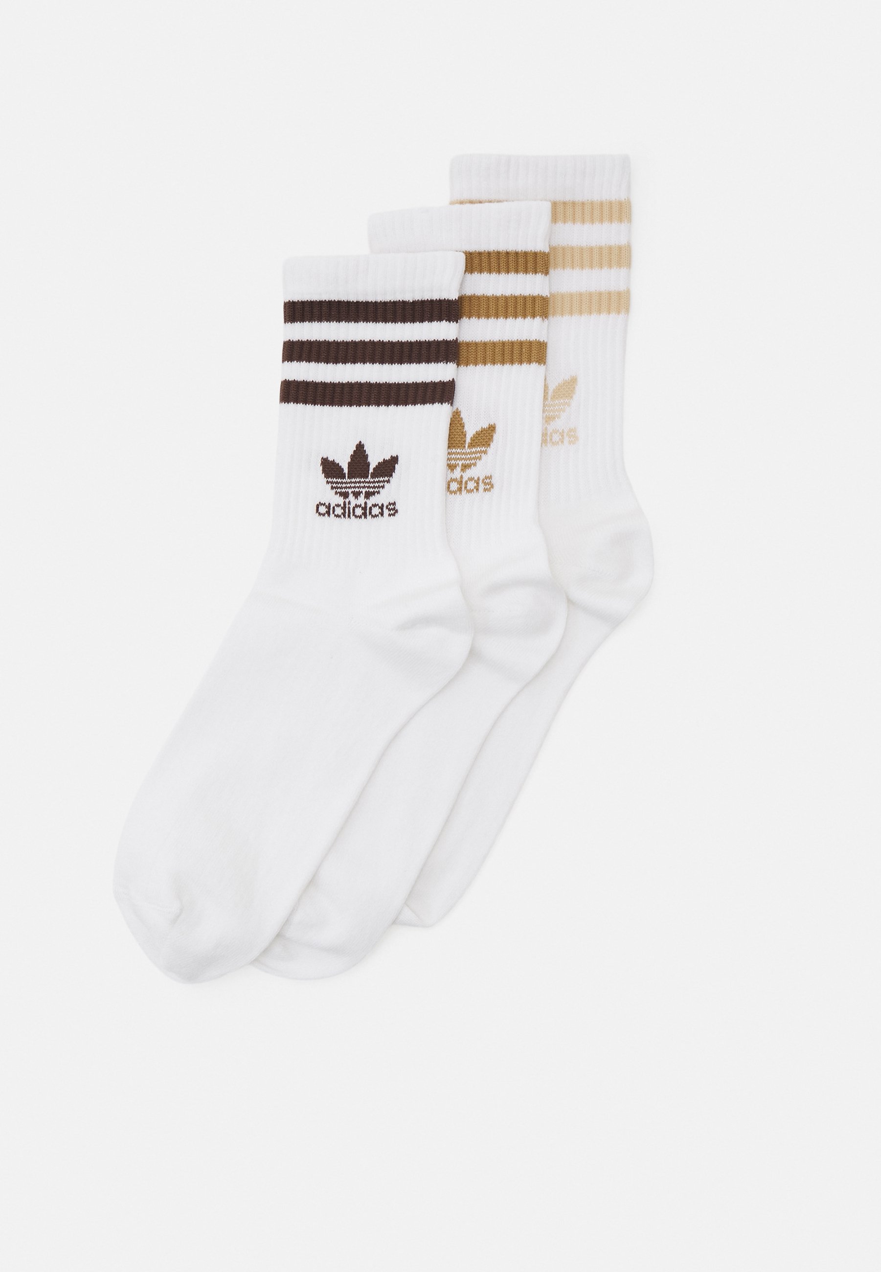 adidas Originals CREW PACK Socks white/magic beige/brown