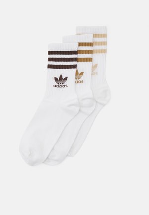 adidas Originals CREW  3 PACK - Chaussettes - white/magic beige/brown desert/brown