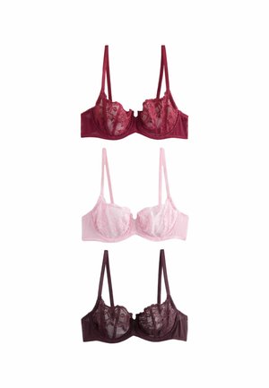 3 PACK - Podprsenka s kosticemi - chocolate berry pink