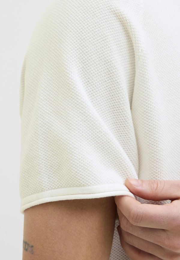 JJHILL SPLIT NECK - Polo shirt - cloud dancer2