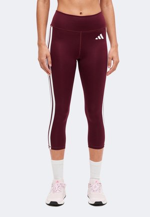 adidas Performance, OPTIME ESSENTIALS WORKOUT 3 STRIPES 3/4 - 3/4 спортни панталони - maroon