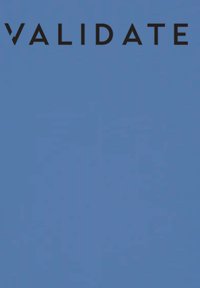 Fondo azul con la palabra "VALIDAR" en letras mayúsculas, negrita y negras, centradas, con una fuente moderna y un diseño limpio.