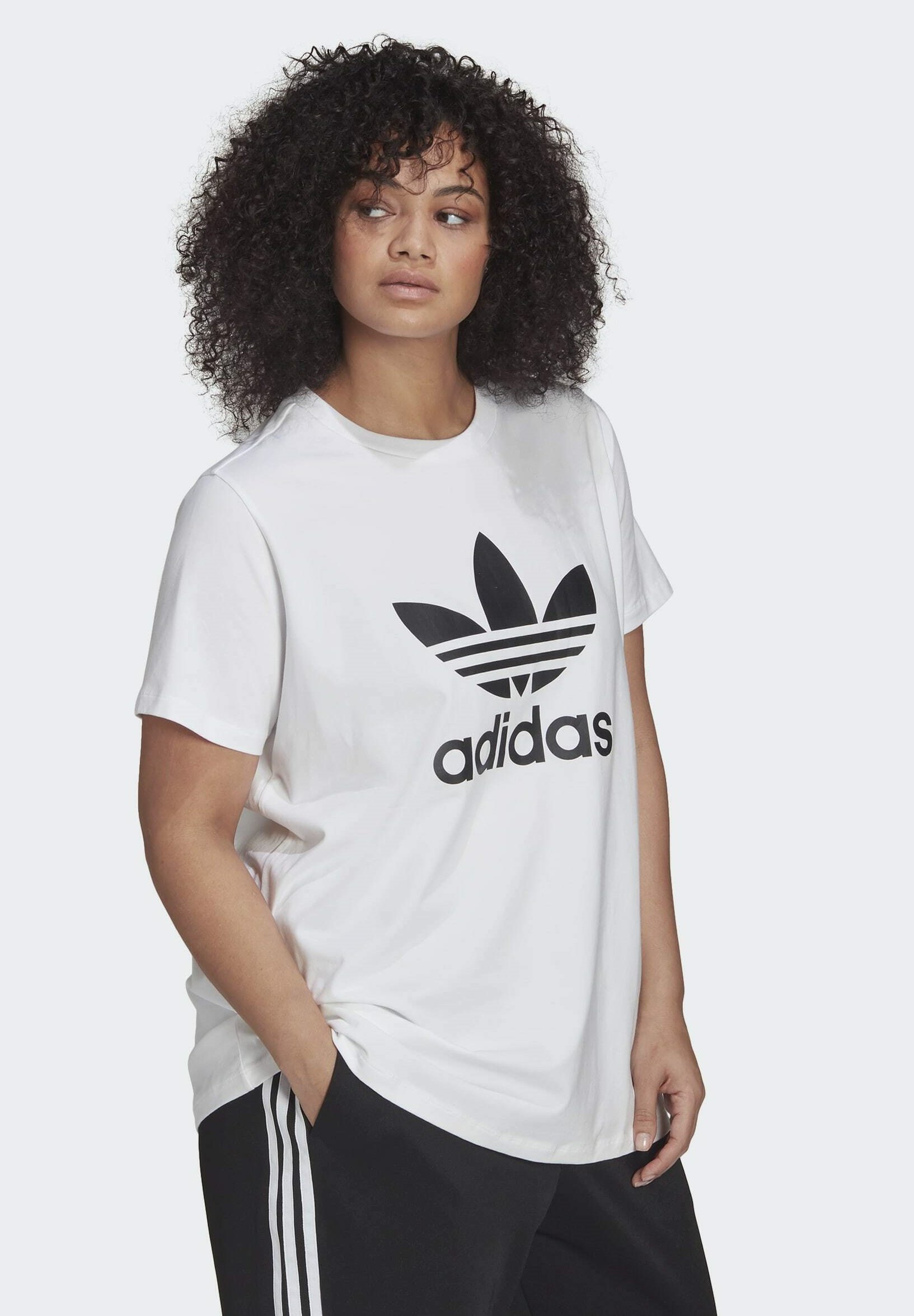 white adidas tee