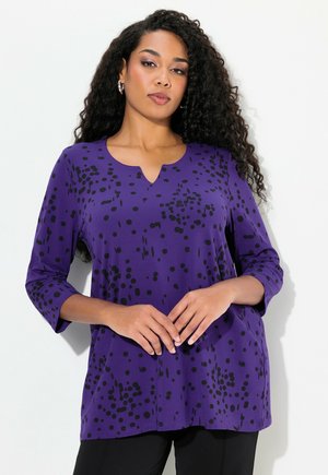 POLKA DOT 3/4 SLEEVE SPLIT NECK  - Langarmshirt - purple