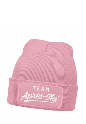 PATCH SKIFAHREN MIT SPRUCH TEAM APRÈS - Beanie - rosa