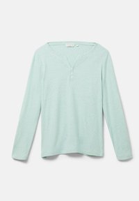 TOM TAILOR HENLEY - Camiseta de manga larga - offwhite green stripe