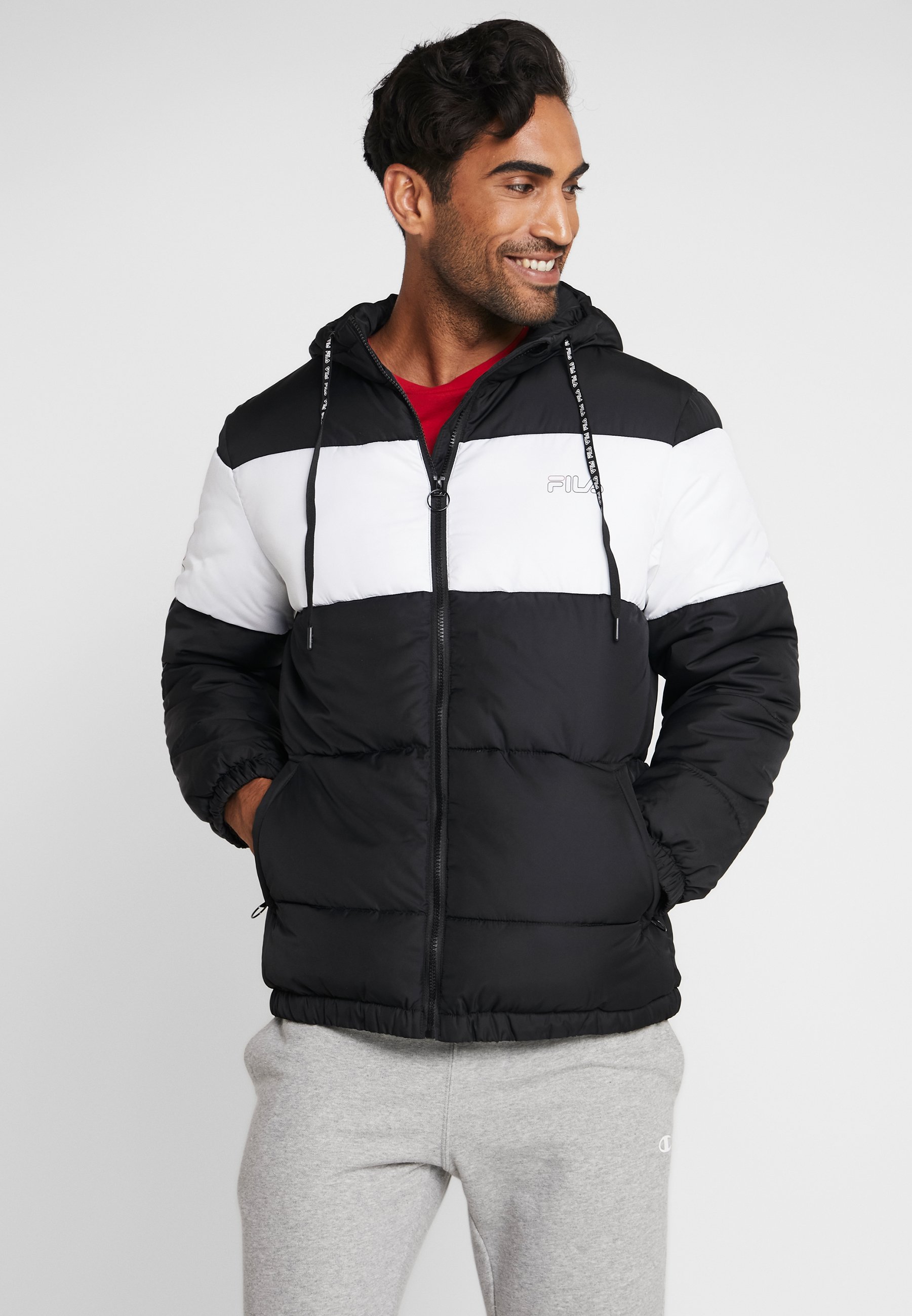 Fila DEWE Vinterjacka blackbright white Zalando.se dewe padded jacket, black bright white, m, fila – fila