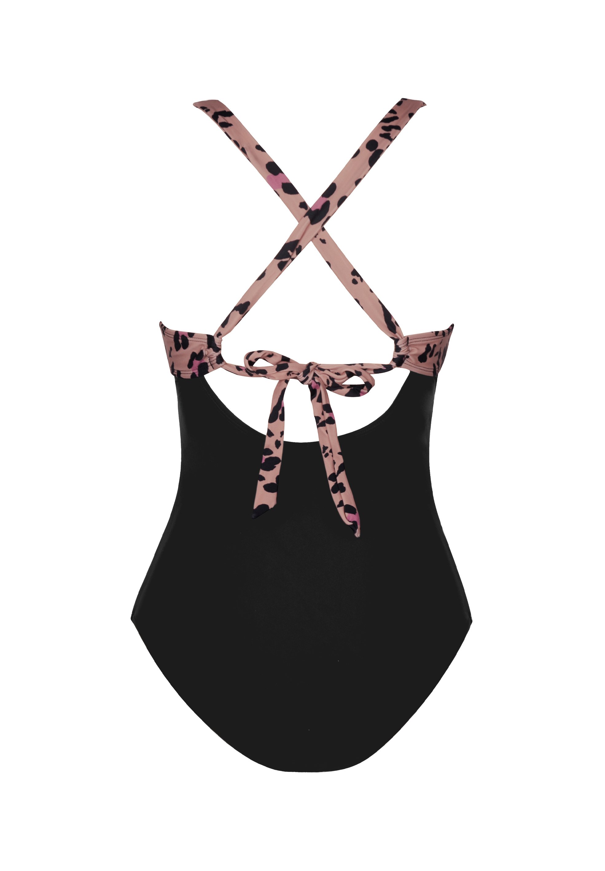 CUPSHE Damen Bikini Set – U-Ausschnitt Top & High Waist Hose Im Leoparden-Farbblock Design