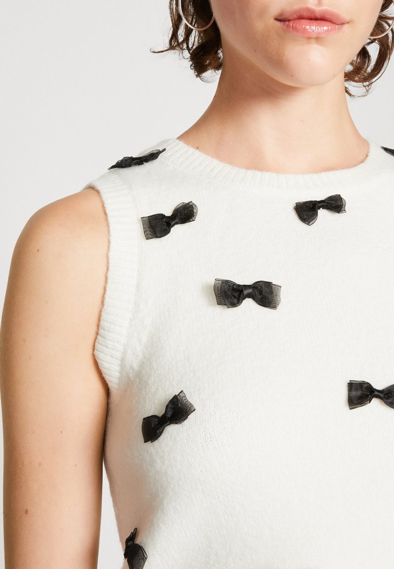 Sister Jane DAUPHINE BOW VEST - Striktrøje - ivo/offwhite - Zalando.dk
