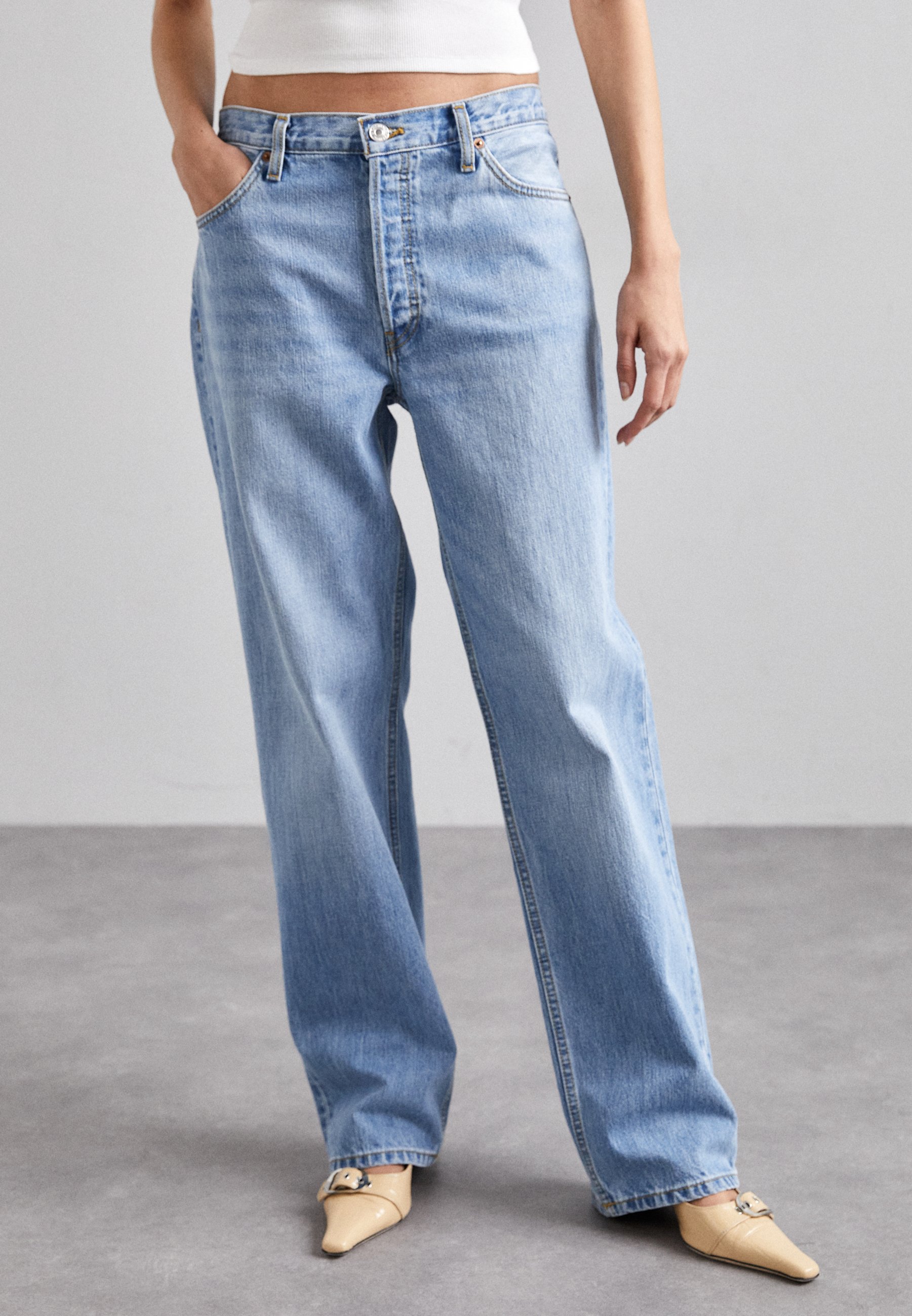 RE/DONE LOOSE LONG - Relaxed fit jeans - wasted indigo/bleached  