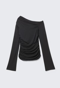 DRAPE ASYMMETRIC - Tops ar garām piedurknēm - black