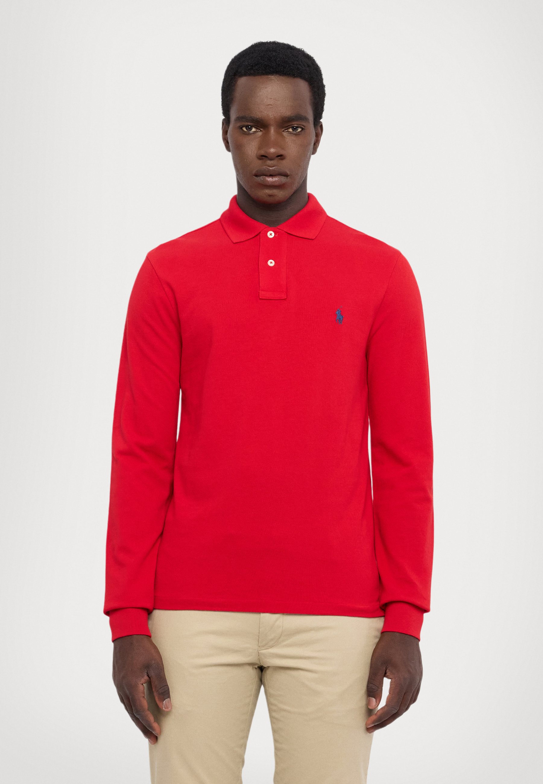 slim fit long sleeve polo