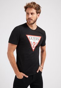 Guess ORIGINAL LOGO TEE - Tricou cu imprimeu - jet black