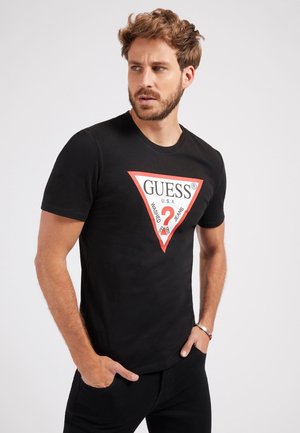 Guess ORIGINAL LOGO TEE - T-shirt print - jet black