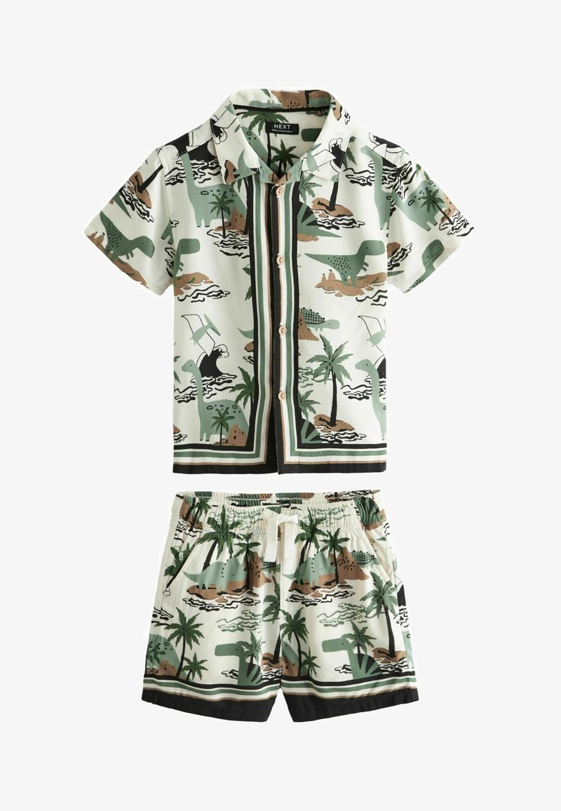 Next SHORT SLEEVES SET  REGULAR FIT - Dresside alumine osa - green ecru dino