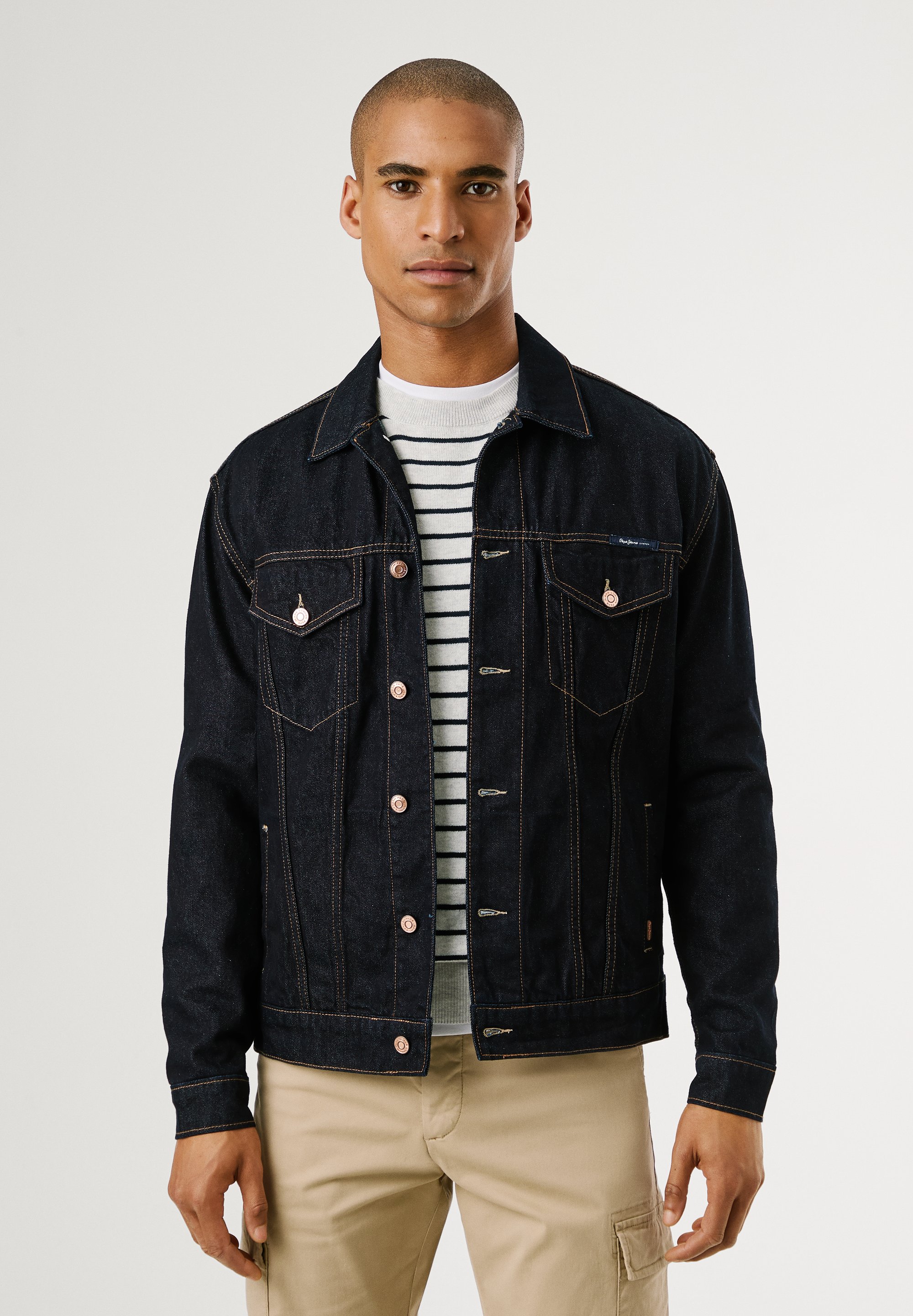 Pepe Jeans REGULAR JACKET - Denim jacket - clean dark indigo/black 