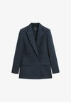 MELANGE LINEN DOUBLE-BREASTED BLAZER - Cappotto corto - mottled dark blue
