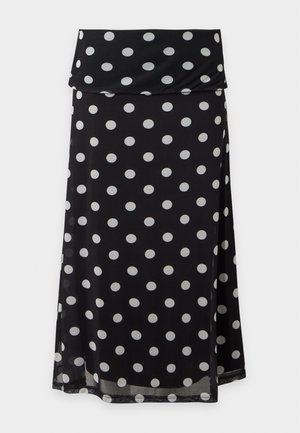 Noisy May, NMDOTTIE FOLD DOWN SKIRT - Jupe longue - black/white