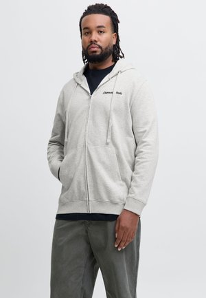 Jack & Jones Zip Plus Size Zip - Φούτερ με φερμουάρ - white melange
