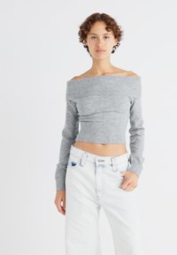 Weekday LOLO OFF SHOULDER - Pulover - grey melange