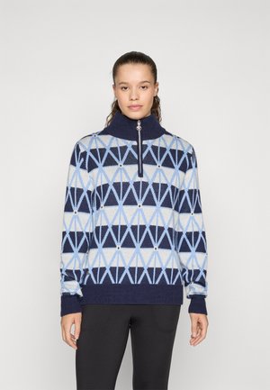 ARGYLE HALF NECK UNLINED - Strickpullover - navy