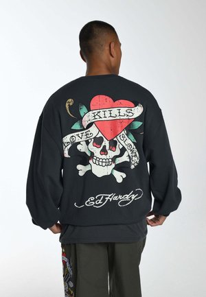 Ed Hardy SLOW-LOVE CREW NECK  - Sweatshirt - charcoal