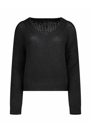 SCOLLO V   - Pullover - nero