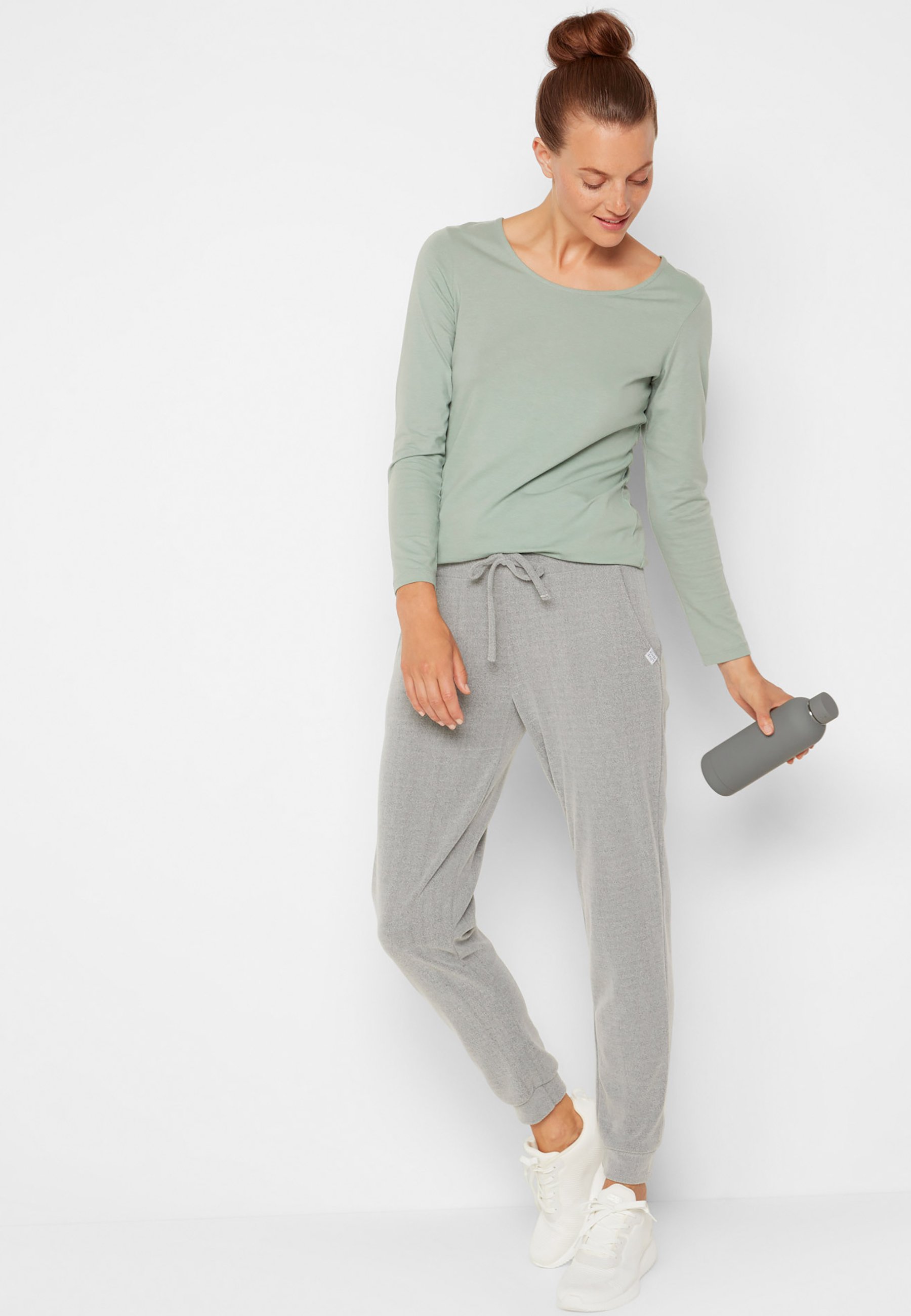 bonprix Pantaloni sportivi - grau/grigio screziato - Zalando.it