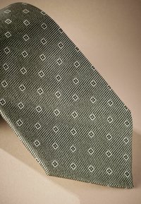 Next SIGNATURE MADE IN ITALY GEOMETRIC DESIGN - Kravata - sage green