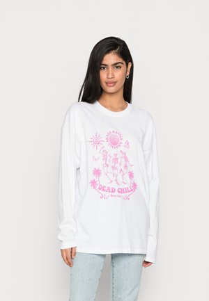 DEAD CHILL BACK PRINT LONG SLEEVE - Top s dlouhým rukávem - white/pink