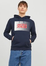 JACK & JONES Sweat à Capuche Pour Homme, Grande Taille, Avec Logo, Noir , XXL
