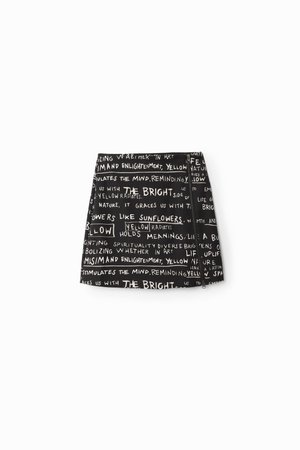LETTER - Mini skirt - black