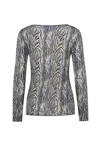 Maglietta a maniche lunghe con motivo zebra, caratterizzata da swirl in blu navy, crema e nero. Realizzata in un tessuto leggero e strutturato.