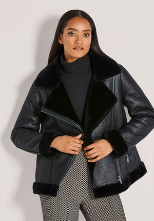 Imitatieleren jas - black