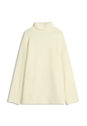 OVERSIZED HIGH-NECK - Striktrøje - beige