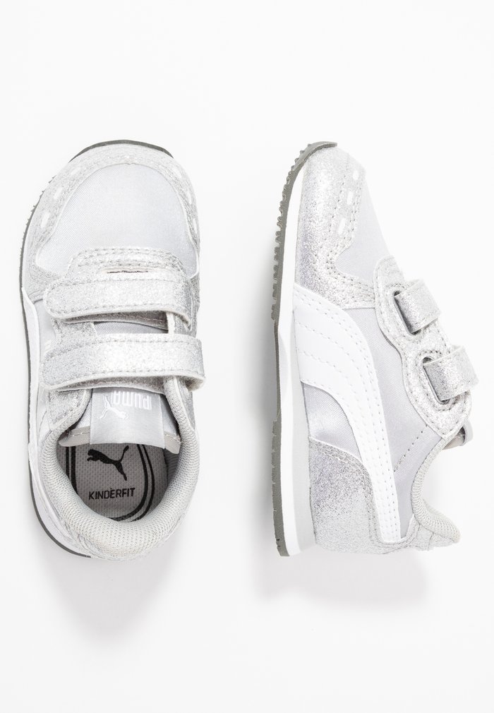 PUMA CABANA RACER GLITZ - Baby shoes - silver/white/gray violet