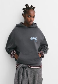 PULL&BEAR BOW - Mikina s kapucňou - dark grey