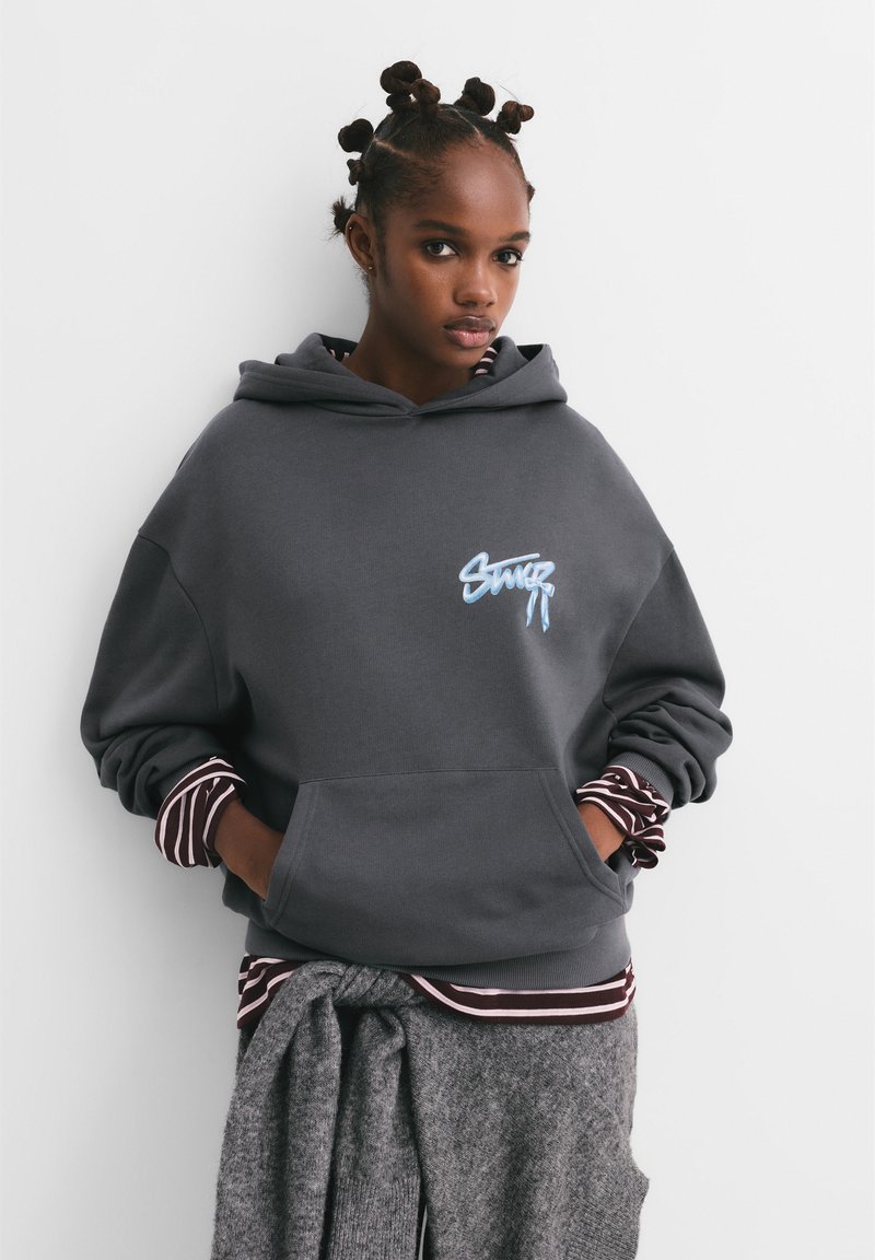 PULL&BEAR BOW - Mikina s kapucňou - dark grey