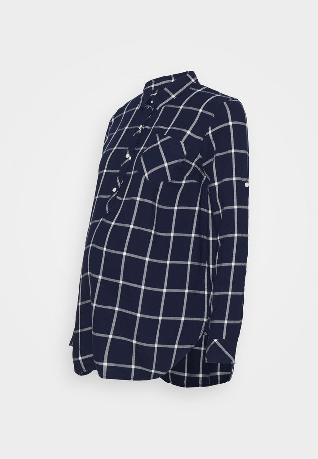 DRAPEY PLAID MATERNITY - Bluzka - navy windowpane