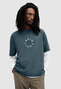 AllSaints TIERRA CREW - Print T-shirt - marine blue
