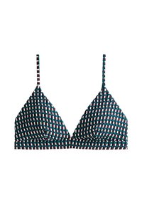THREE-COLOUR JACQUARD TRIANGLE - Bikini top - green