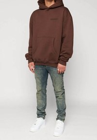 Multiply Apparel Mikina s kapucí - dark brown