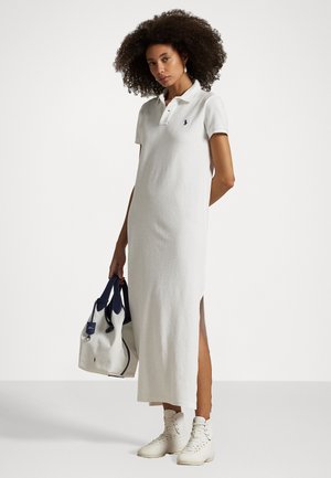 Cotton Mesh Polo Dress - Freizeitkleid - white