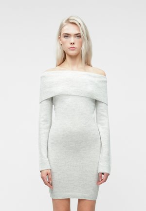 VIANNU OFF SHOULDER DRESS - Obleka/pulover - super light grey melange