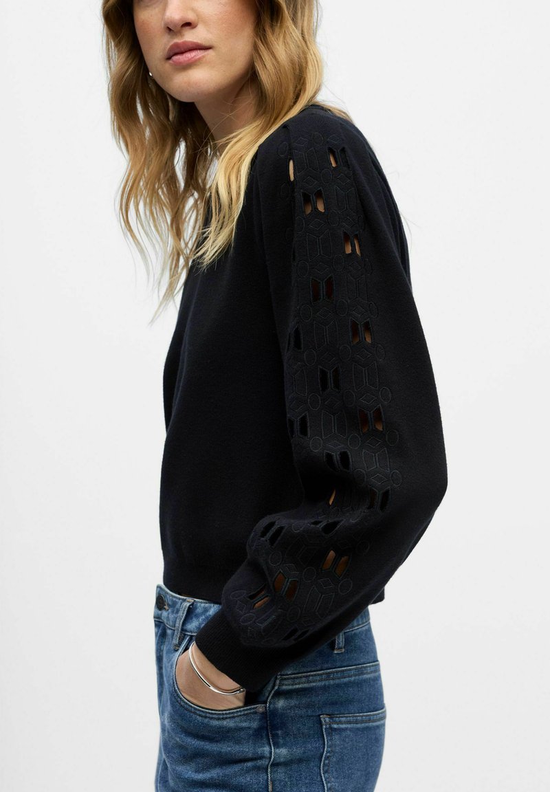 Object OBJJOANA CARDIGAN - Chaqueta de punto - fossil detail/black