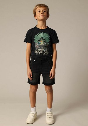 DEELUXE KURT - Jeansshort - Black Used