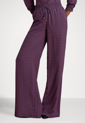 FOULARD-PRINT CREPE WIDE-LEG PANT - Bukse - navy/violet